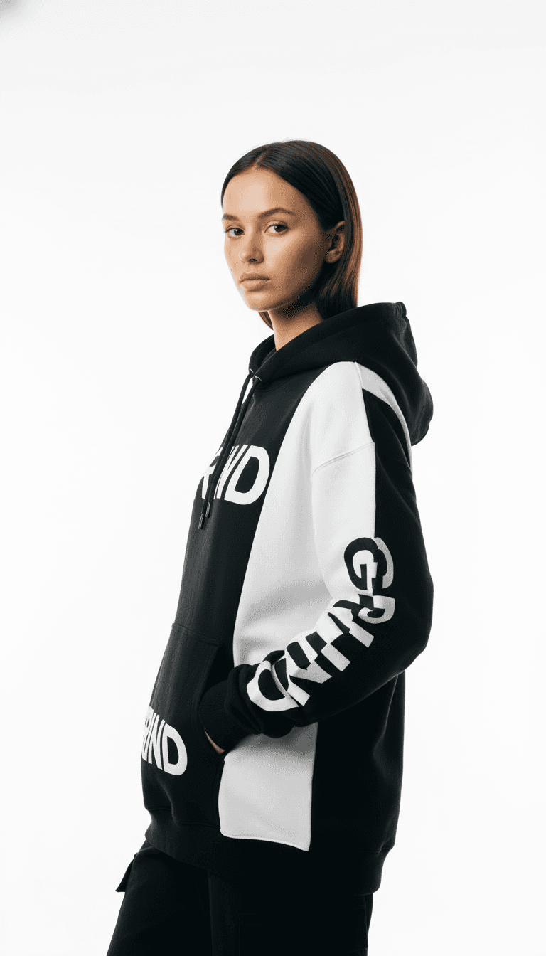 GRIND Monochrome Split Hoodie view 3