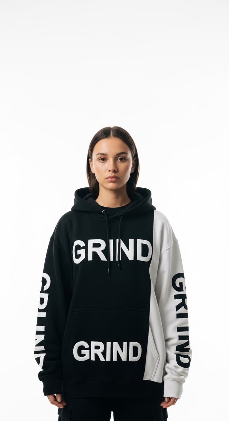 GRIND Monochrome Split Hoodie