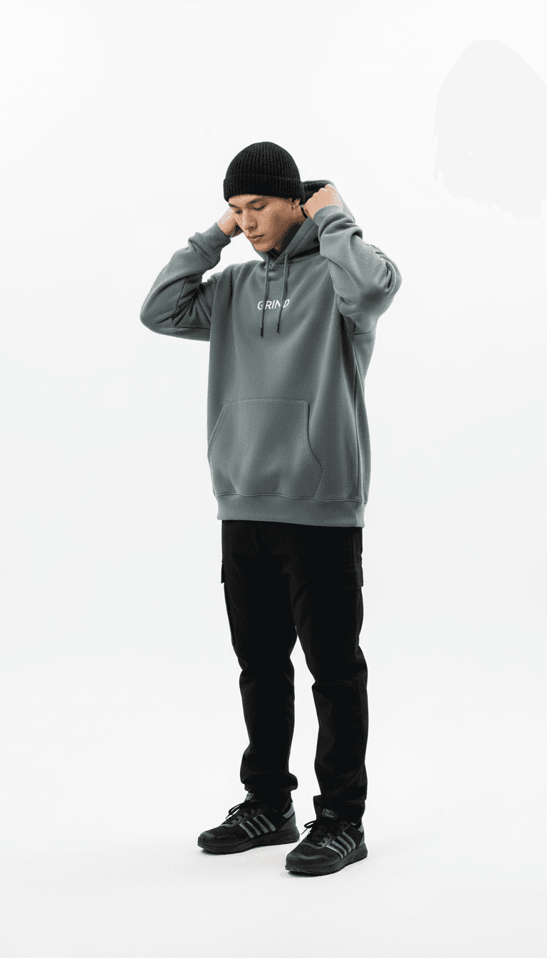 GRIND Forest Green Hoodie view 2