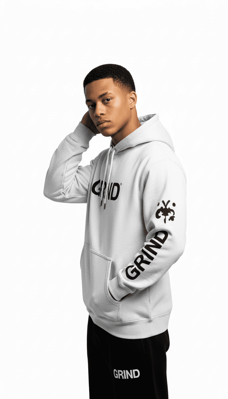GRIND Arctic White Hoodie view 2